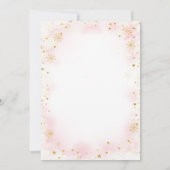 Rosa Bow Schnee in Liebe Babydusche gesprinklt Einladung (Rückseite)