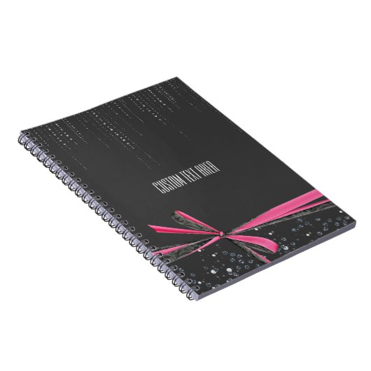 Rosa Bow Sparkle Ribbon & Bling Journal-Notebook Notizblock (Rechte Seite)