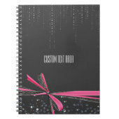 Rosa Bow Sparkle Ribbon & Bling Journal-Notebook Notizblock (Vorderseite)