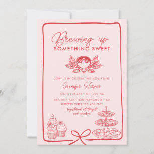 Rosa Bow Sweet Baby Dusche Einladung