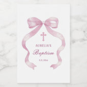 Rosa Bow-Taufe Weinetikett (Einzelnes Label)