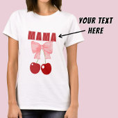 Rosa Bow und Rote Kirschen, im Kokospalmenstil T-Shirt