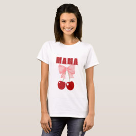 Rosa Bow und Rote Kirschen, im Kokospalmenstil T-Shirt