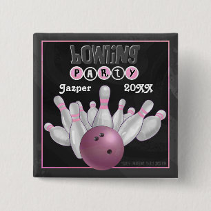 Rosa Bowling Party Button