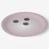 Rosa Bowlingball Pappteller (Schrägansicht)