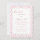 Rosa Bows Bridal Dusche Einladung (Vorderseite)