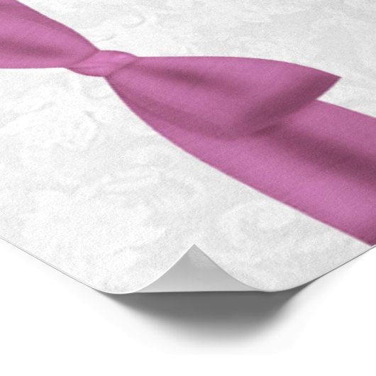 Rosa Bows Hochzeit- oder Verlobung-Banner Poster (Ecke)