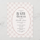 Rosa Bows Kinderdusche Einladung (Vorne/Hinten)