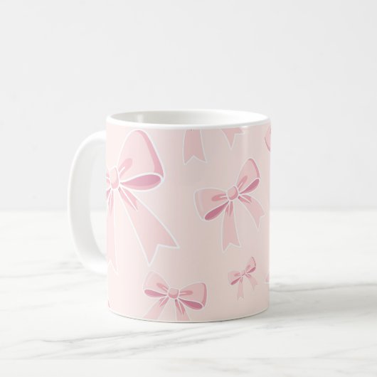 Rosa Bows Niedlich Coquette Hütte Chic Kaffeetasse (Vorderseite Links)