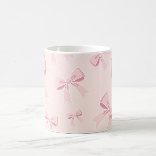 Rosa Bows Niedlich Coquette Hütte Chic Kaffeetasse (Mittel)