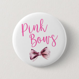 Rosa Bows Team Girl Gender Reveal Party Button