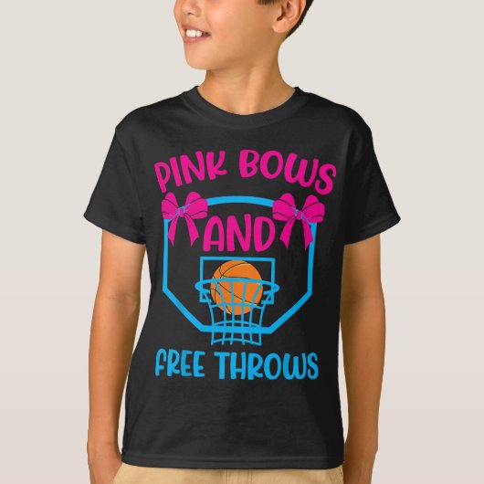 Rosa Bows und Free Throws T-Shirt (Vorderseite)