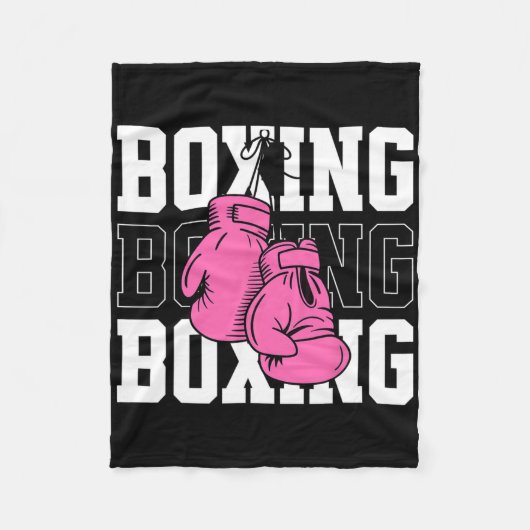 Rosa Boxhandschuhe Fleecedecke (Vorderseite)