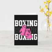 Rosa Boxhandschuhe Karte (Gelbe Blume)