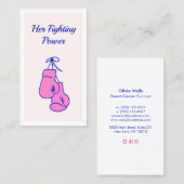 Rosa Boxhandschuhe mit Rufkarte Telefonnummerkarte (Vorne/Hinten)