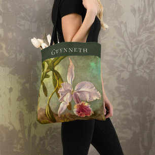 Rosa brasilianische Cattelya-Orchidee mit Namensmo Tasche
