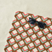 Rosa braun Aquamarine Geometrie Diamanten Retro-Bl Strandtuch (Beispiel)