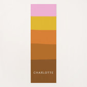 Rosa braun Breite Abstrakte Streifen Personalisier Yogamatte (Vorderseite)