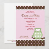 Rosa & Braun Dot Kinderdusche Einladung (Vorne/Hinten)