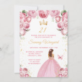 Rosa Braun Geburtstagsparty Einladung (Vorderseite)