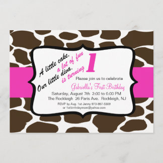 Rosa & Braun Giraffe Girls Einladung zum ersten Ge