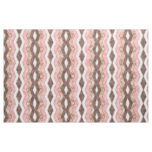 Rosa Braun Ikat Zigzag Mosaikmuster Stoff (Fat Quarter (45,7 x 55,9 cm))