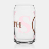 Rosa braun Monogramm Name Dosenglas (Links)