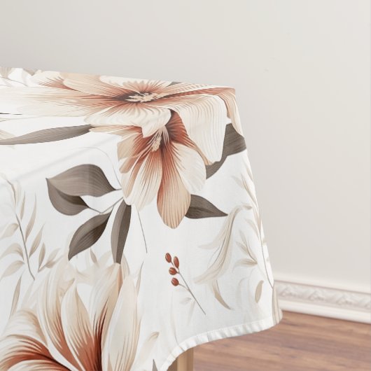 Rosa Braune Aquarell-Wildblume Tischdecke (Beispiel)