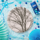 Rosa-braune Baumzweige Pappteller (Party)