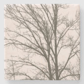 Rosa-braune Baumzweige Steinuntersetzer (Vorderseite)