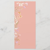 Rosa braune Blume im Menü für Hochzeiten Menükarte (Rückseite)