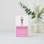 Rosa braune Eiscreme, anpassbare Visitenkarten Visitenkarte (Stehend Vorderseite)