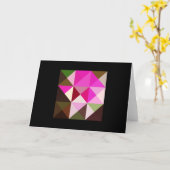 Rosa braune Farbtöne Quiltquadrat Karte (Gelbe Blume)