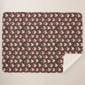 Rosa braune Herzen   Sherpadecke (Vorderseite (Horizontal))