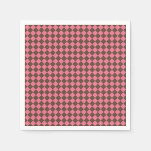 Rosa braune karierte Diamantmuster-Papier-Serviett Serviette
