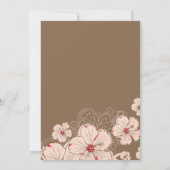 Rosa + braune Kirschblüte Chic Graduierung Party Einladung (Rückseite)