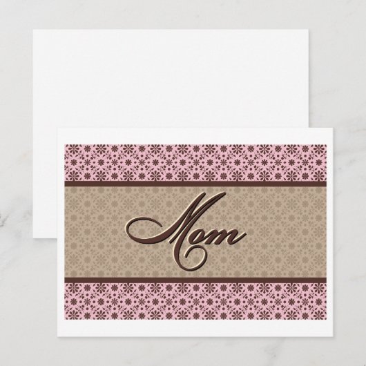 Rosa braune Mama Postkarte (Vorne/Hinten)