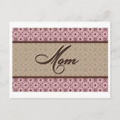 Rosa braune Mama Postkarte (Vorderseite)