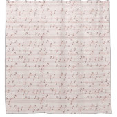 Rosa Braune Musiknoten Duschvorhang (Vorderseite)