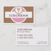 Rosa braune Retro-Visitenkarten Visitenkarte (Vorne/Hinten)