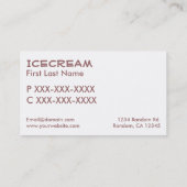 Rosa braune Retro-Visitenkarten Visitenkarte (Rückseite)