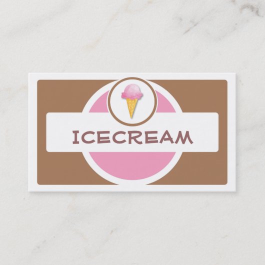 Rosa braune Retro-Visitenkarten Visitenkarte (Vorderseite)