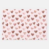 Rosa Braune Rose Blumenstrauß Brautparty Geschenkpapier Set (Vorderseite 2)