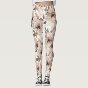 Rosa Braune Südwestliche Florale  Leggings