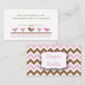 Rosa braune Vögel Windeln Raffelkarten oder Beilag Begleitkarte (Vorne/Hinten)