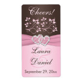 Rosa, braune Weinflasche (Vorne)