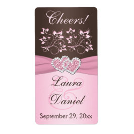 Rosa, braune Weinflasche