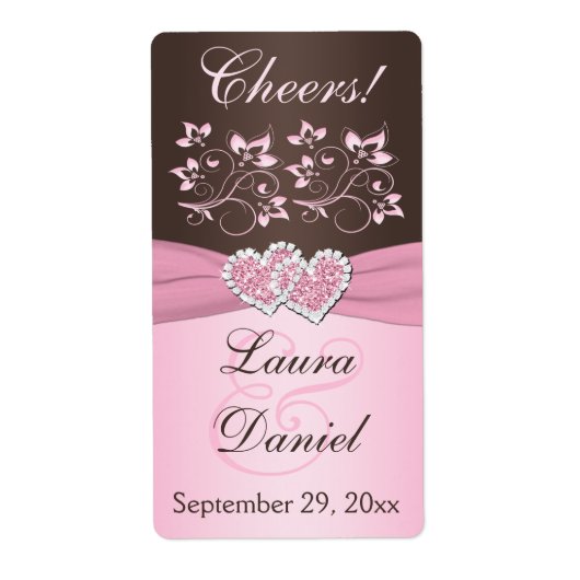 Rosa, braune Weinflasche (Vorne)