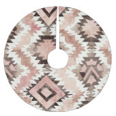 Rosa Brauner Azteke Polyester Weihnachtsbaumdecke (Vorderseite)