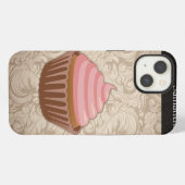Rosa/brauner Cupcake iPhone Hülle (Rückseite (Horizontal))